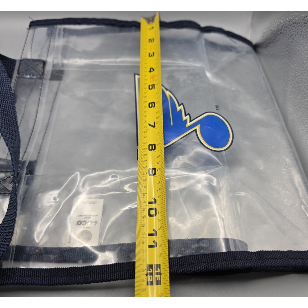 St. Louis Blues NHL Clear Stadium Tote Bag FOCO Logo Navy Handles 12x12 - Picture 2 of 10